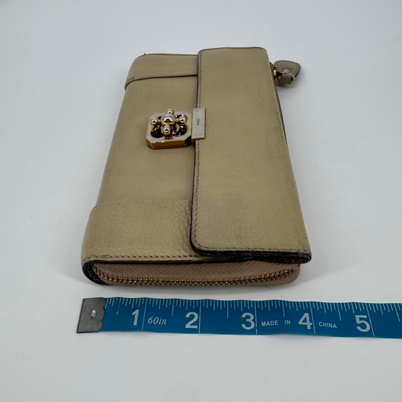 Chloe Long Beige Leather Wallet One Size - Picture 11 of 11